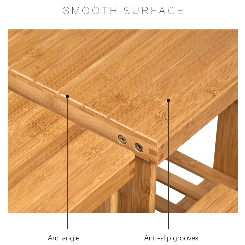 Бамбуковая деревянная скамейка для хранения, сиденье для ног, стул для ванной и душа с полкой