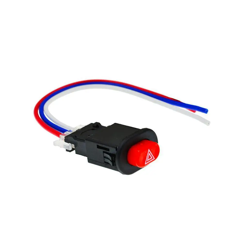 Diy Motorcycle Switch Hazard Light Switch Button Double Flash Warning Emergency Lamp Signal Flasher With 3 Wires Built In Lock 3