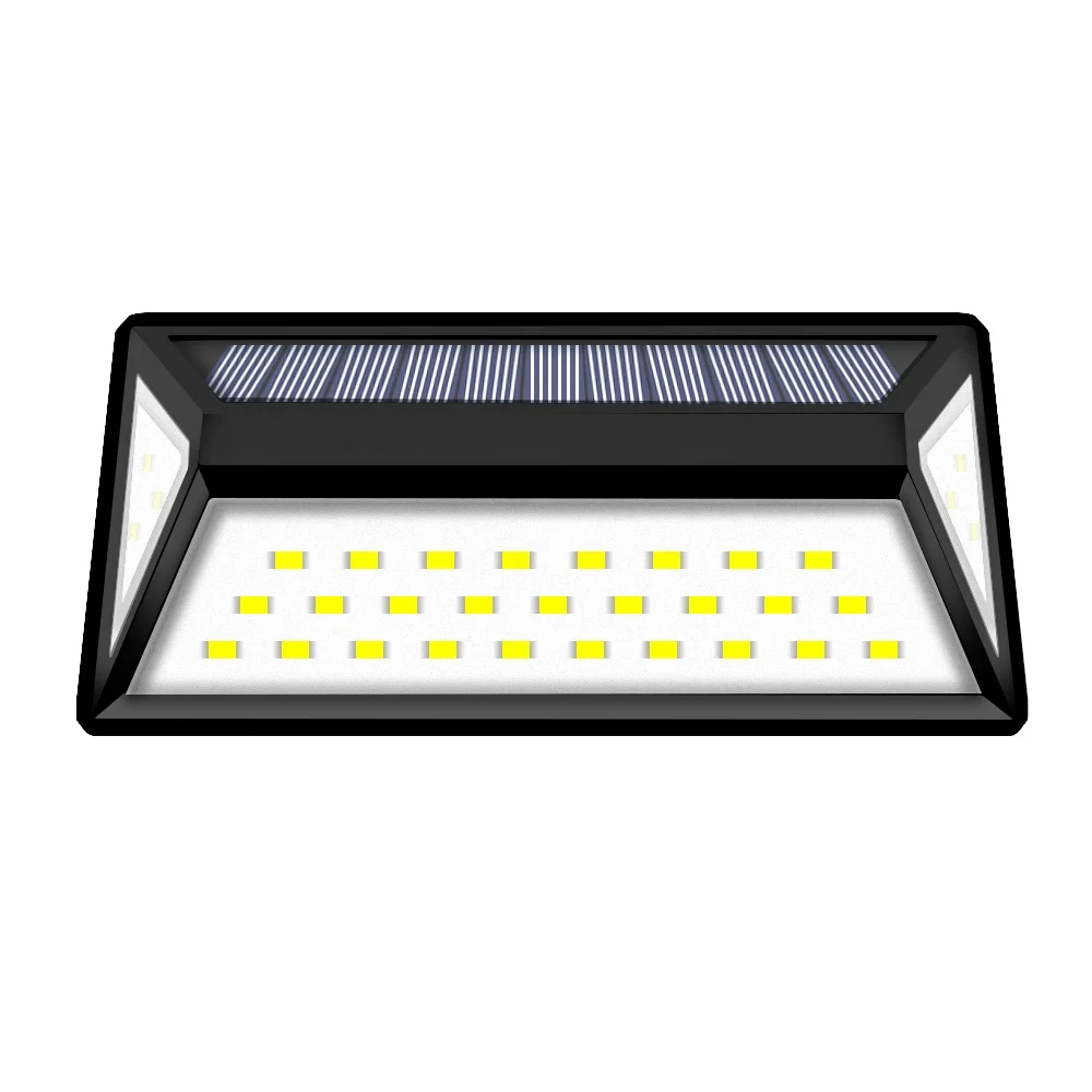 Новый модернизированный 3-стороннее освещение 113led Светильник Солнечный сад настенный светильник с детектором движения