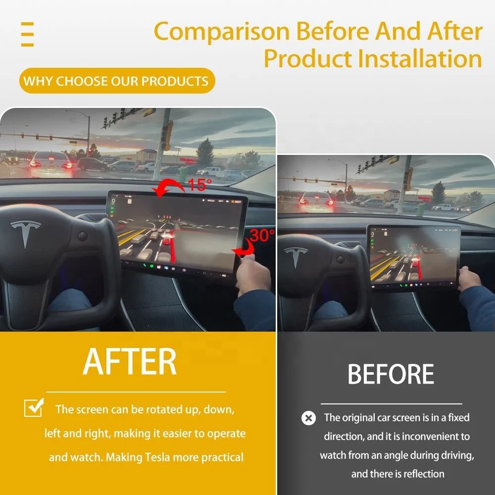 New Tesla Accessories 30 Degrees Screen Rotating Holder multi-directional rotation tesla swivel mount for tesla model 3 Y