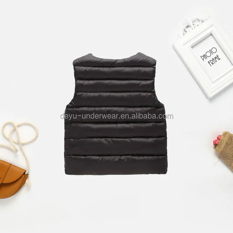 1.4 Dollar Model YW006  Sleeveless Colorful hooded feather filled packable ultralight kids down winter jacket clothing vest