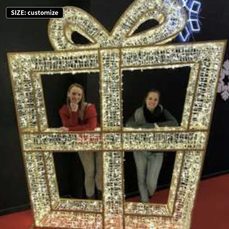 Ledemo Lighted Giant Garland Gift Box light Christmas Event Shopping Mall decoration LED Motif light for Outdoor