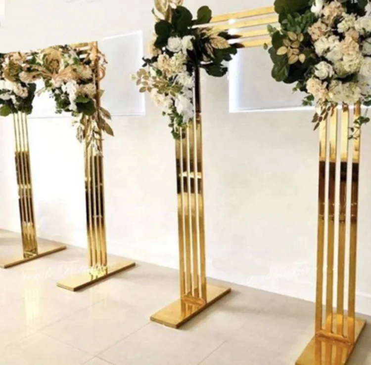 Gaint Rectangle Tall Metal Wedding Arch Wedding Backdrop For Luxury Wedding Decor
