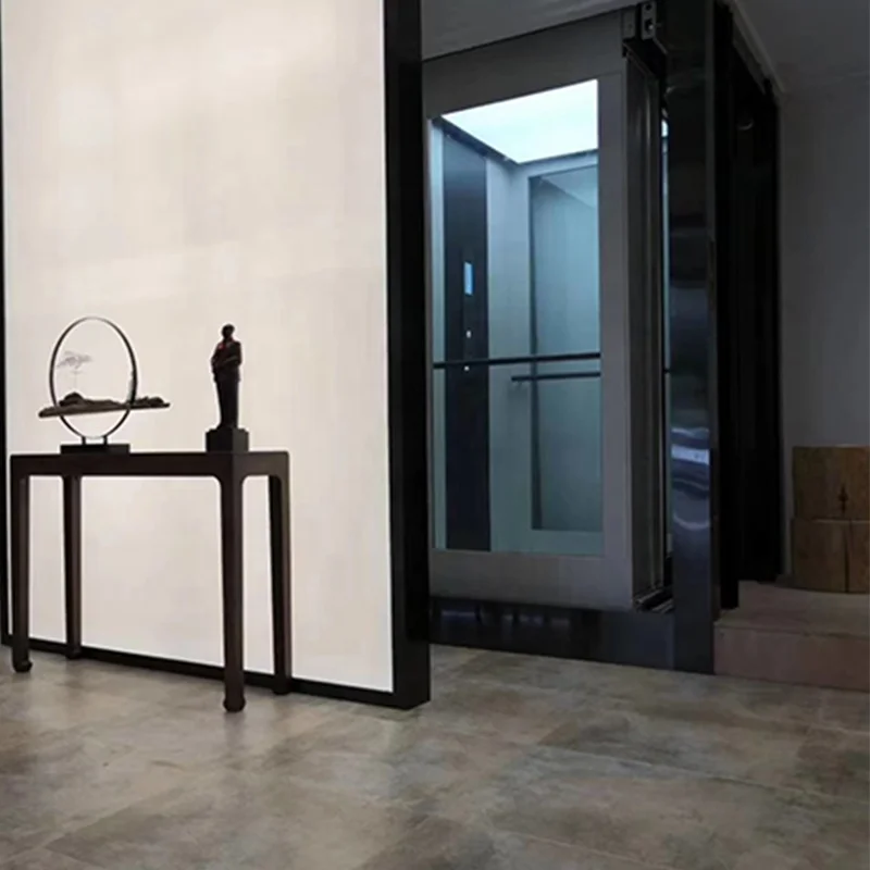 Modern Design Quiet Hydraulic Barrier-Free Glass Elevator for Home and Sightseeing AC Drive Passenger Elevator for Villas