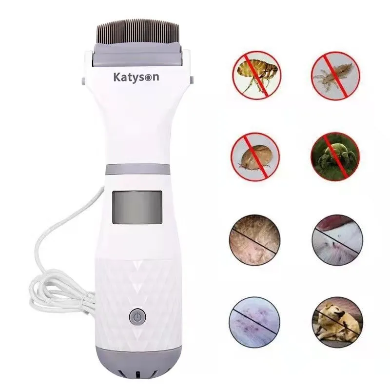 Electric Plastic Pet Comb Small Animal Flea & Lice Cleaner Vacuum Grooming Tool