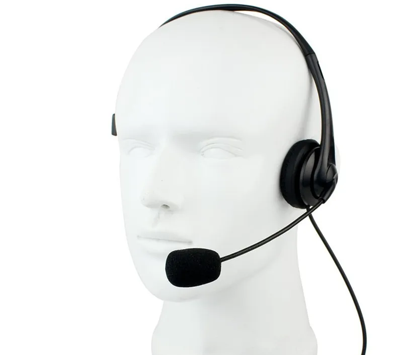 Call center 3.5mm dual plug dual ear noise reduction computer headset with volume adjustment mute
