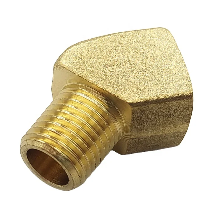 45 Degree Barstock Street Elbow 1/4 Inch NPT Male to 1/4 Inch NPT Female Brass Pipe Fitting