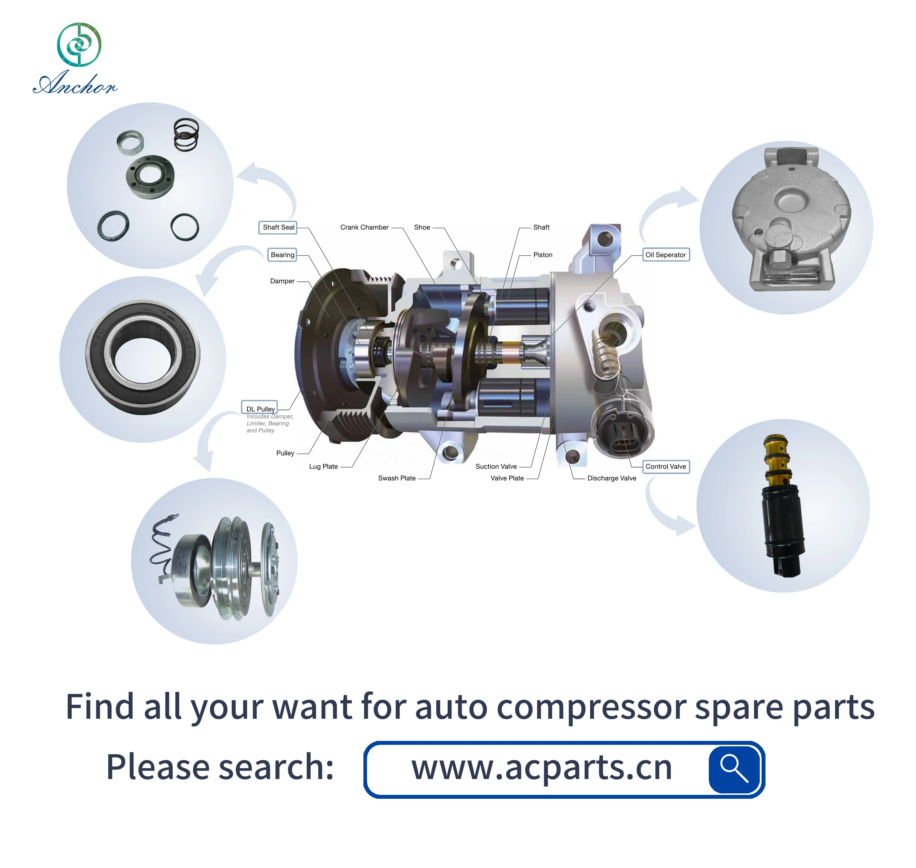 GOLF 12 Volt A/C Compressor AC.100.1573 6SEU14C Automatic Car AC Compressor 12V Car Air Conditioner OE 1K0820808A 1K0820859J