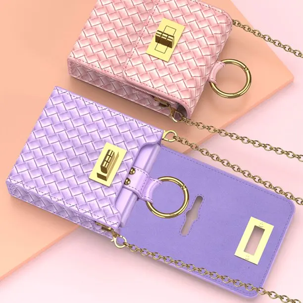 Luxury PU Leather Crossbody Bag with Detachable Shoulder Chain for Motorola Razr 2022