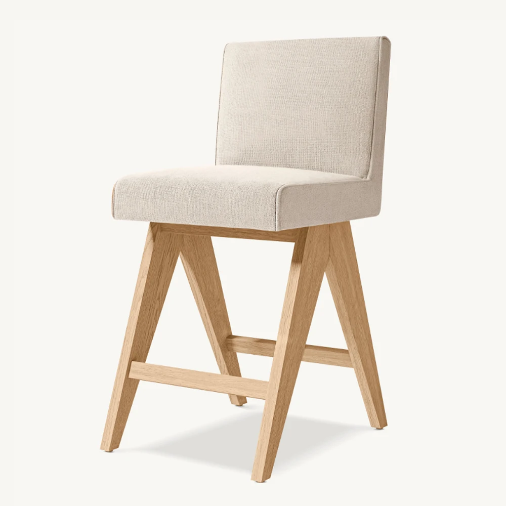 2024 Modern Design High Chairs for Counter Soild Wooden Furniture Stools Bar Chairs for Dining Room