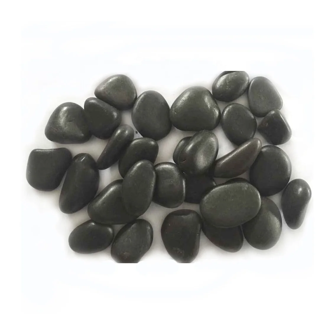 Polished Small Flat Black Washed River Garden Pebbles Stone