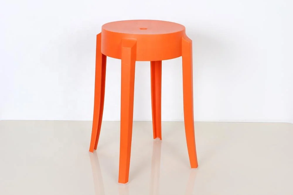 Convenient Stackable European Style Round Full PP Plastic Livingroom Stool Seating