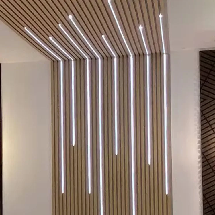 Goodsound Wooden Acoustic Panels Led Light soundproof Wall Slat Panel Polyester Fiber Acoustic Ceiling for Home