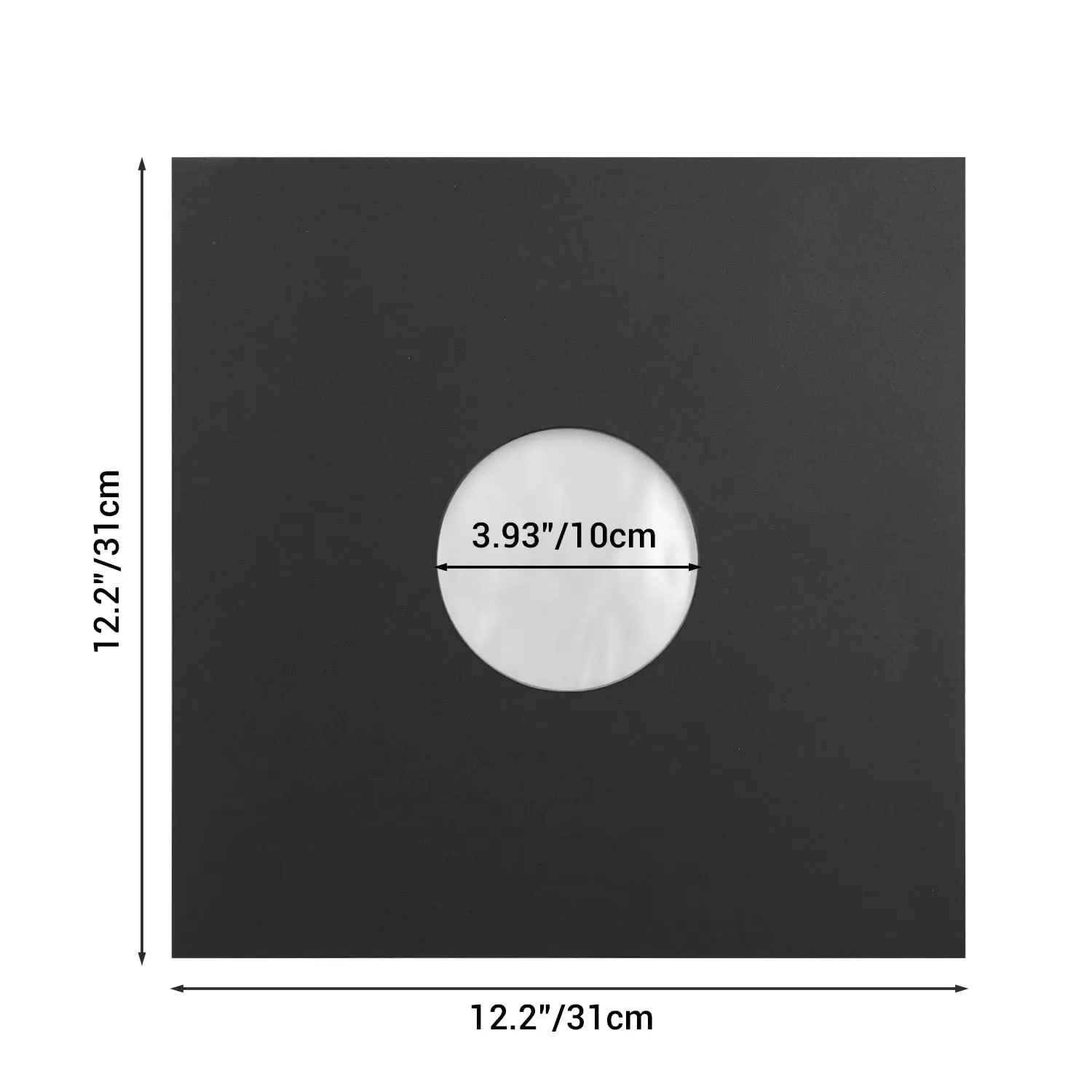 Black Music Album Vinyl Record Collection Vinyl Record Anti Static  Storage Jacket with Hole