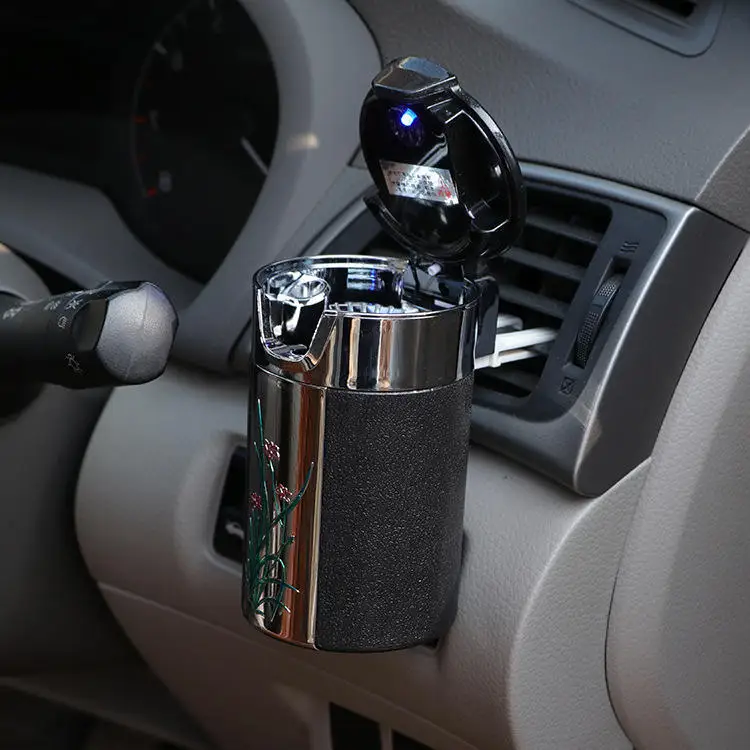 Factory Wholesale Custom Newest Portable Car Ashtray with Solar Charged Air Purifier Filter