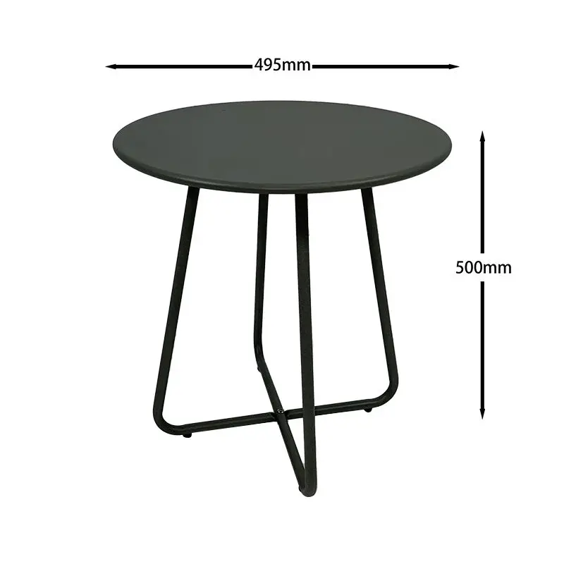 Wholesale accept oem outdoor sets furniture Balcony antiseptic carbon steel round leisure table