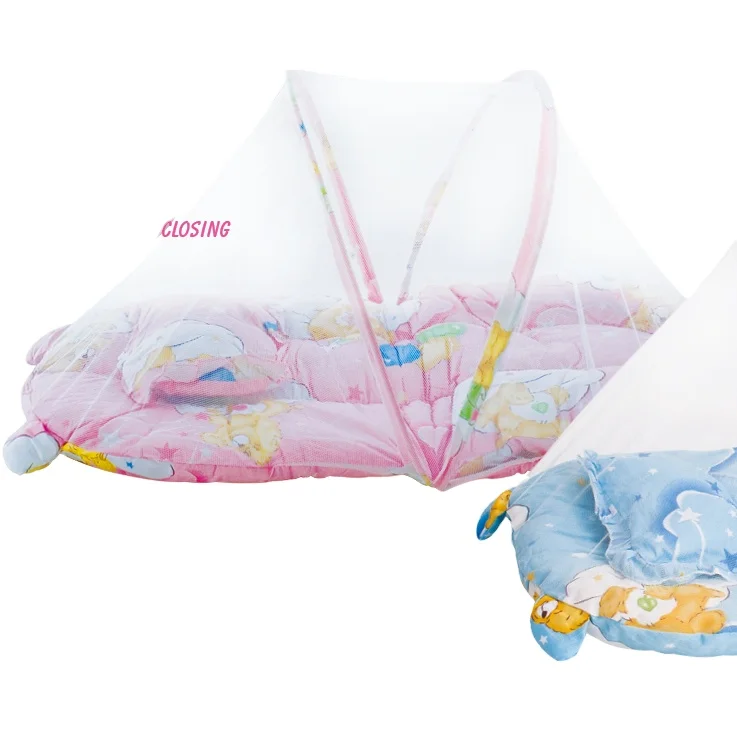 High quality folded soft baby mosquito net with the sleeping cushion