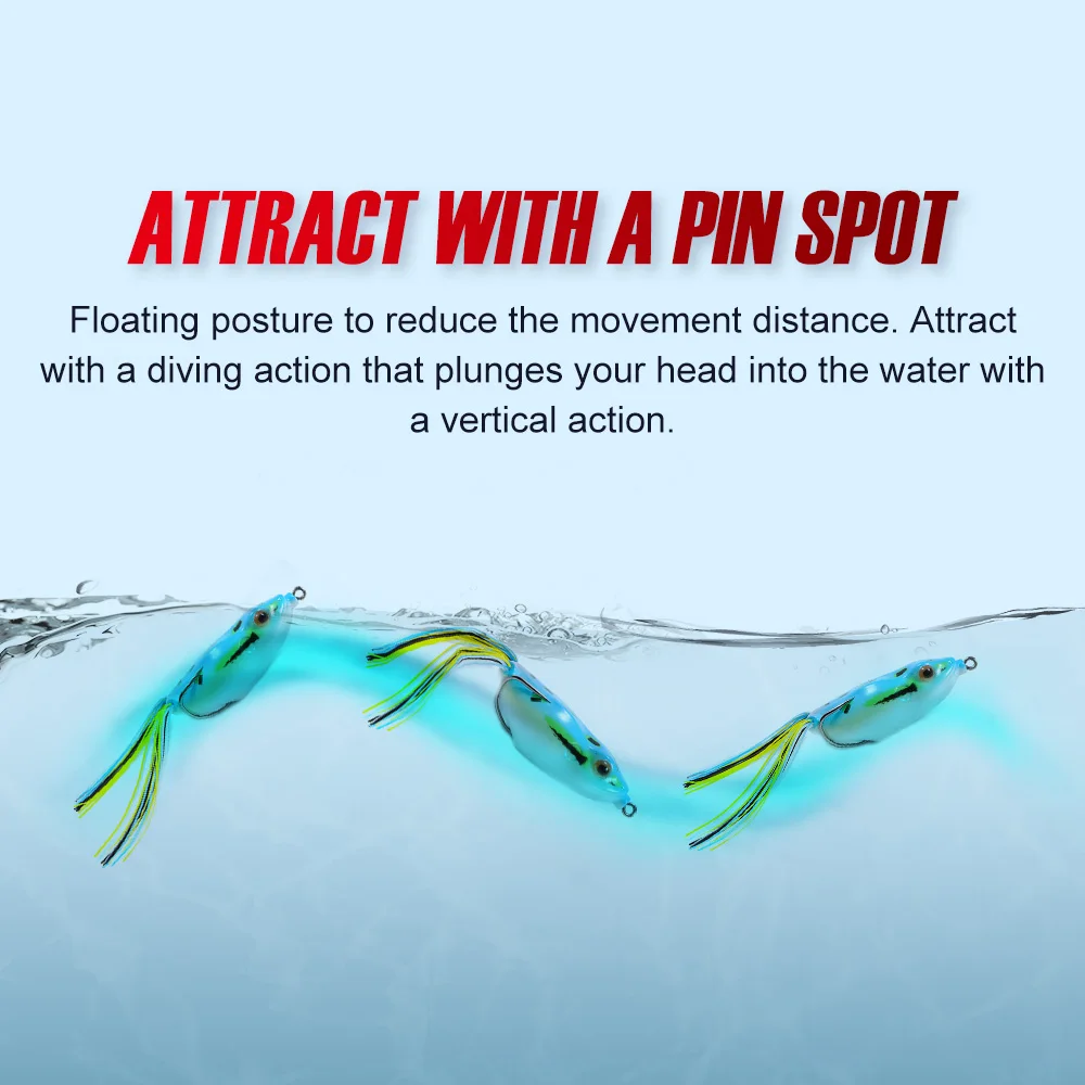 Noeby Topwater Silicone Soft Rubber Walking Frog Lure Toad Snakehead Hollow Body Soft Baits Wobblers Artificial Insect Soft Lure