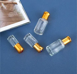 Wholesale 3ml/9ml/12ml transparent glass roller bottle rollerball botol rol on glass essential oil bottle for perfume