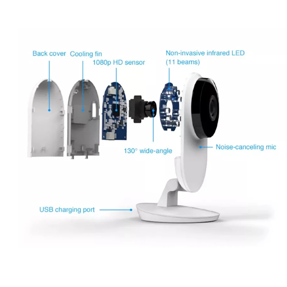 JXJ 4PC Security Home Camera1080p WiFi Smart Indoor Nanny IP Cam with Night Vision, 2-Way Audio, AI Human Detection, Phone App