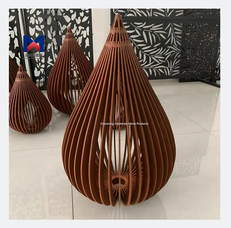 outdoor garden light box corten steel laser cut lights frame boxes