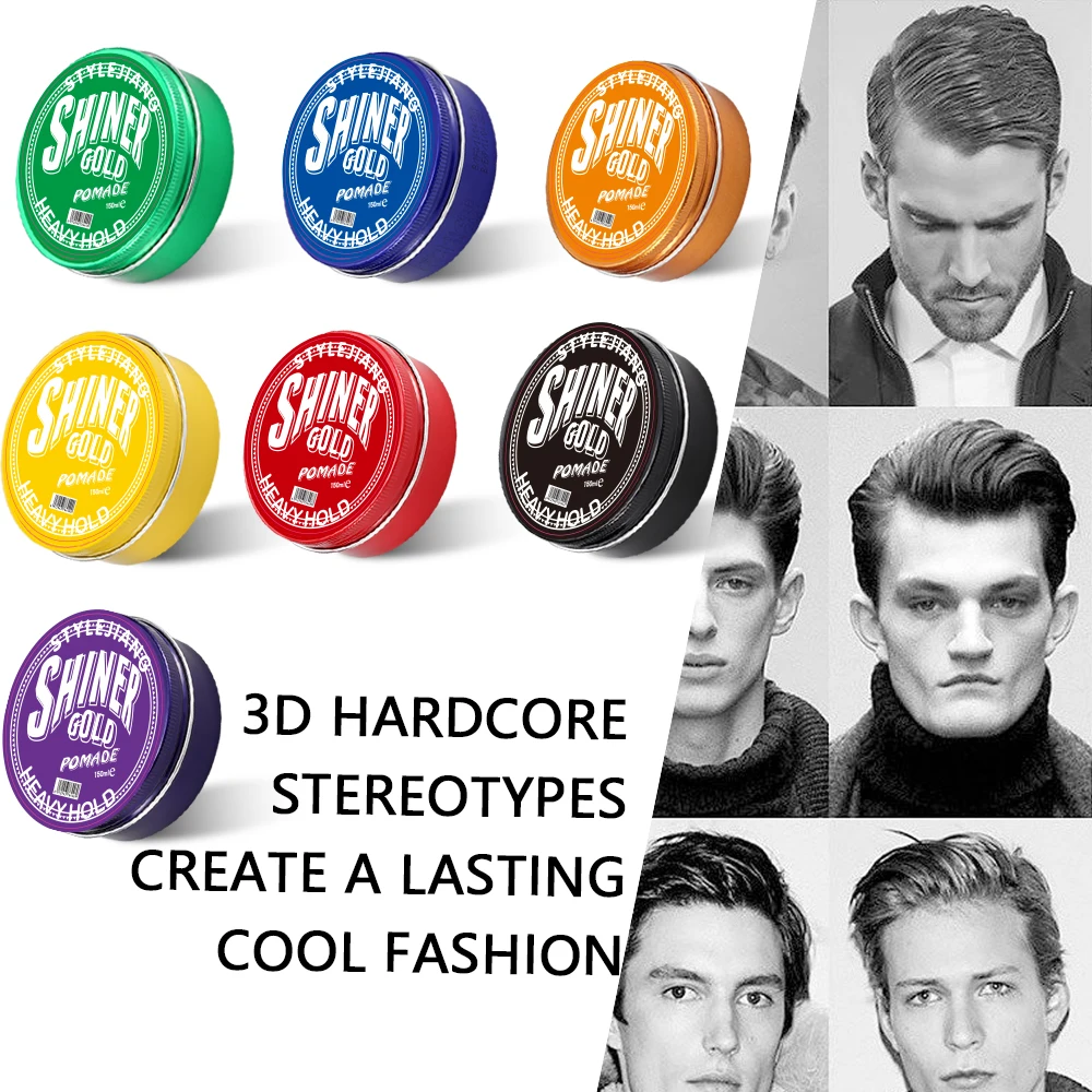 Low MOQ private label alcohol free fashion hairl best fashion clay gel pomade men styling hair wax for hair