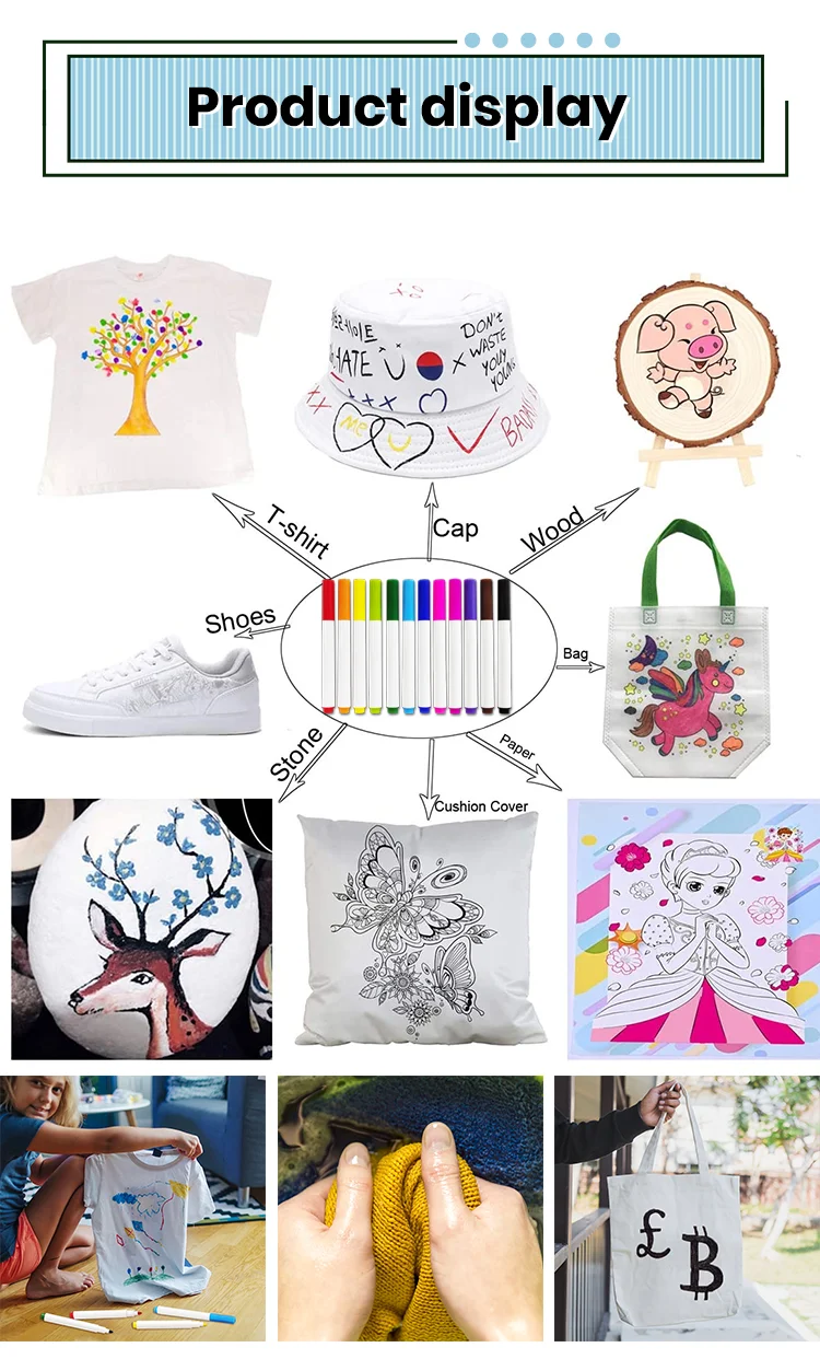 40 White Set Mini Metallic Paint Pack Of 6 Markers Primary Colors Fabric Marker Pen