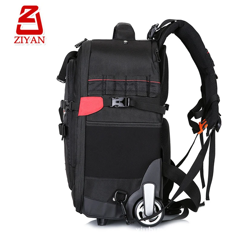 Large Capacity Camping SLR Camera Backpack Trolley Bag With Wheels