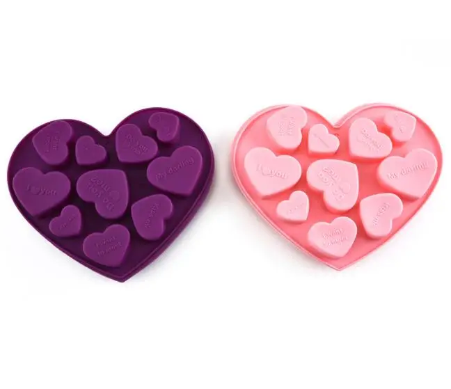 heart shape style silicone candy mold chocolate ice cube mold