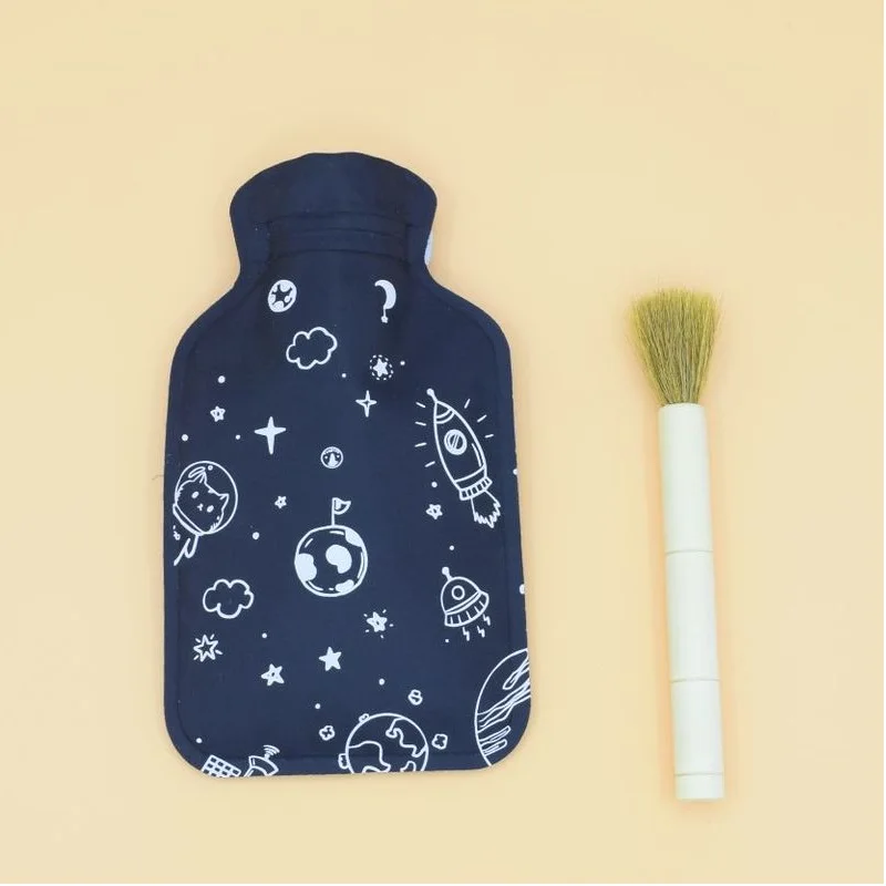 
new portable cartoon hot water bag PVC warm water bag clip cotton anti scald 