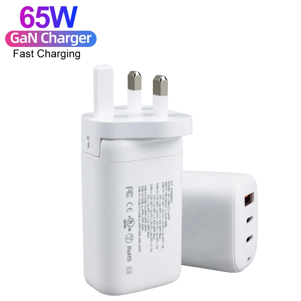65W Gan Charger USB C Super Charger EU US UK AU Plug Multi Type C PD 65W Quick Charger power adapter for iphone for macbook pro