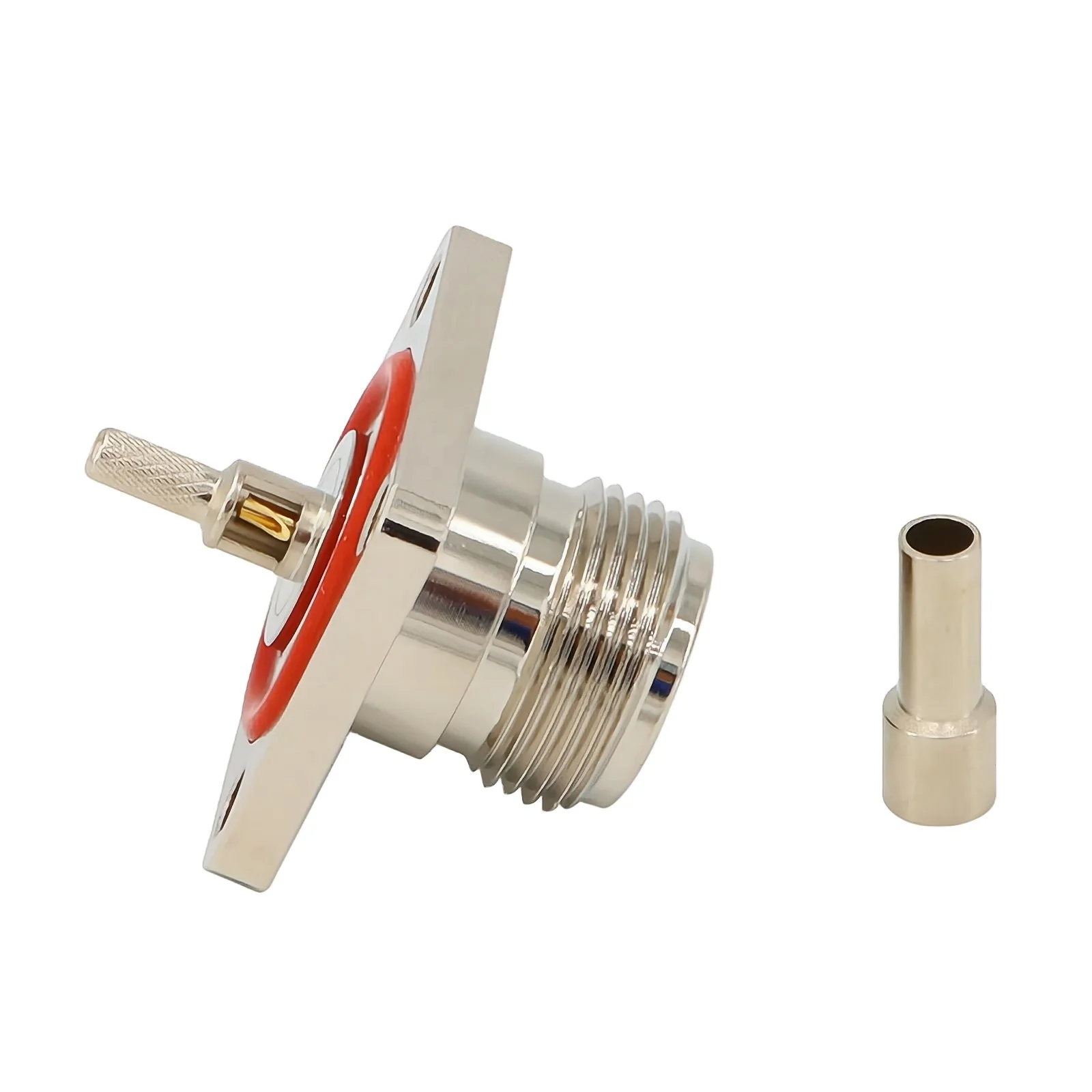 Flange N Crimp RF Connectors N Female Crimp Solder Connector