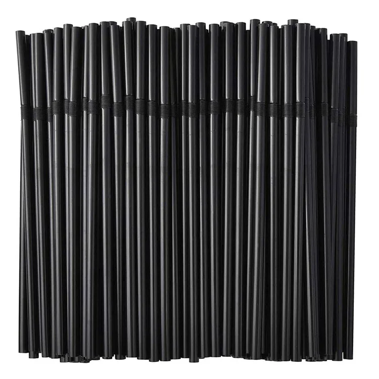In stock Disposable Plastic Sip Stir Sticks Black Coffee & Cocktail Stirrers/Straws Black thin tube cocktail soda short straw