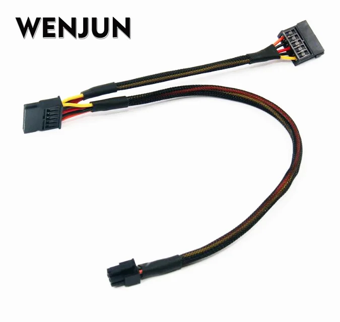 Кабель питания WENJUN с черным рукавом mini 6Pin на Dual SATA 15Pin HDD SDD для Dell Vostro 3650 3653 3655 5 шт.