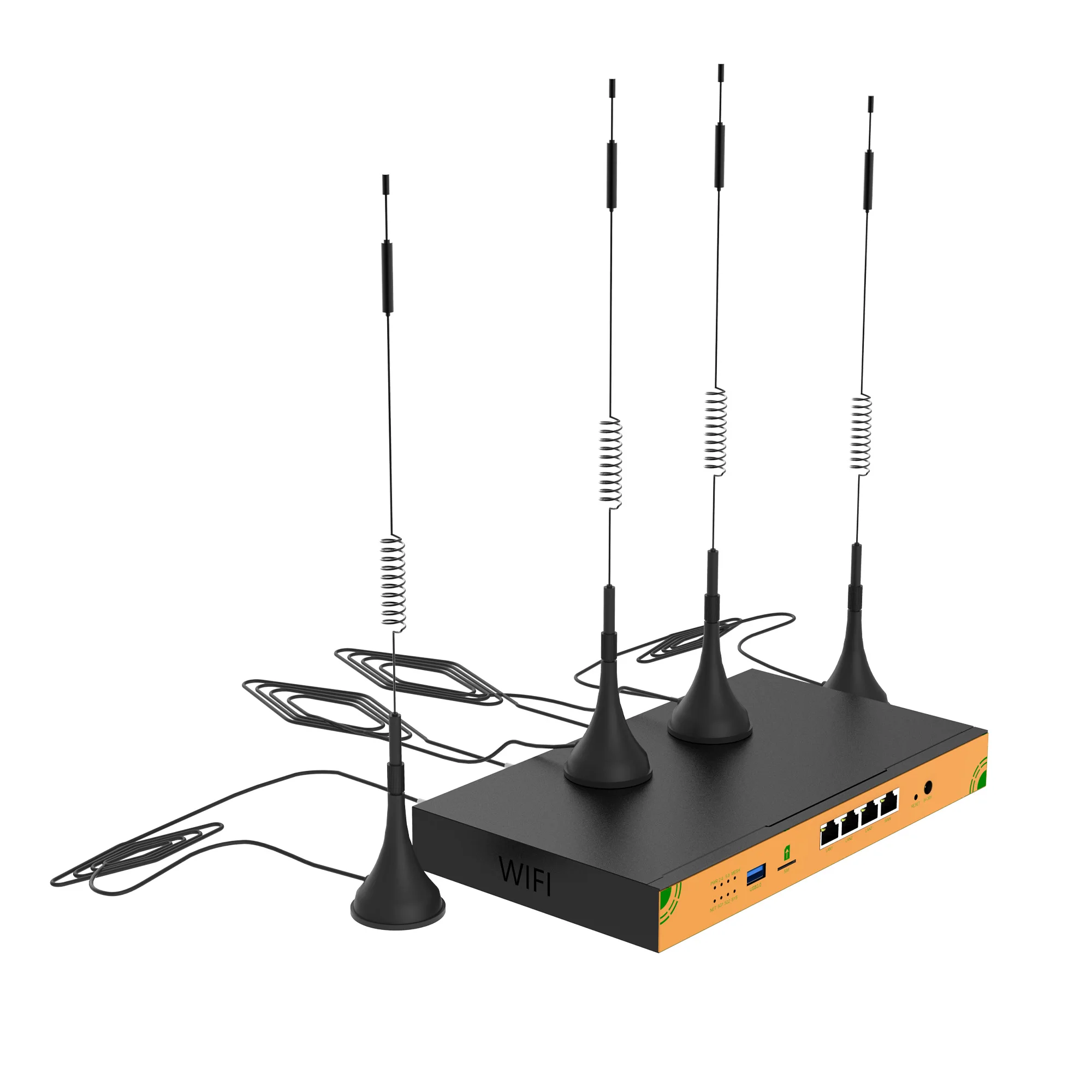 Huastlink 10/100/1000Mbps 4 Ports Gateway Support VLAN 12V 24V Power 5G Router Gateway With Long External Antennas