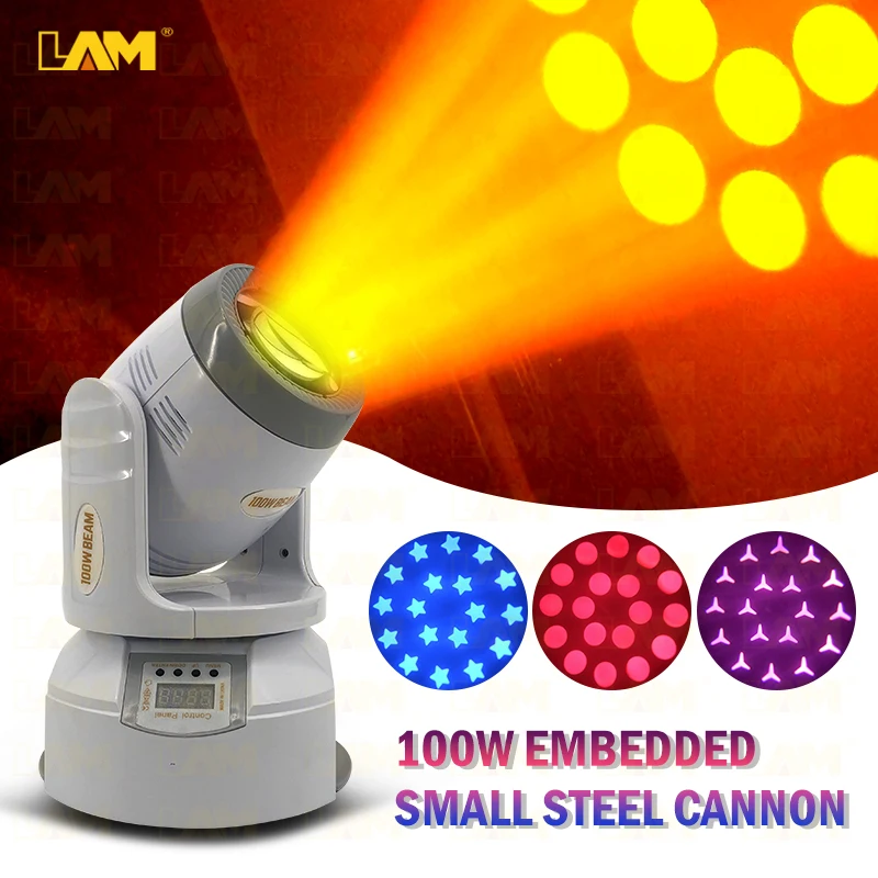 White Housing 100W Led Spot Moving Head Light Ceiling Type Beam Led Disco Mini Moving Head for Wedding Party Dj Shows Disco Bars