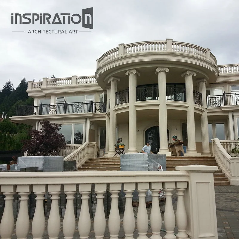 INSpiration GFRC manufacturers customized artificial stone balustrade pillar with cast stone balcony railing