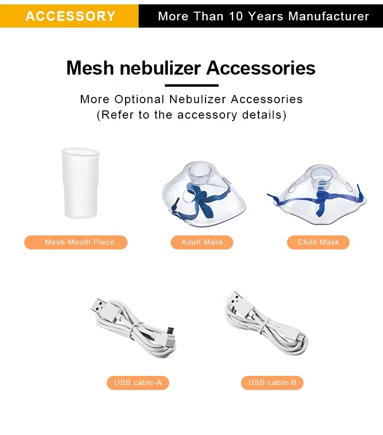 Mini Mesh Ultrasonic Nebulizer Inhalator Handheld Inhaler for Home Hospital Use