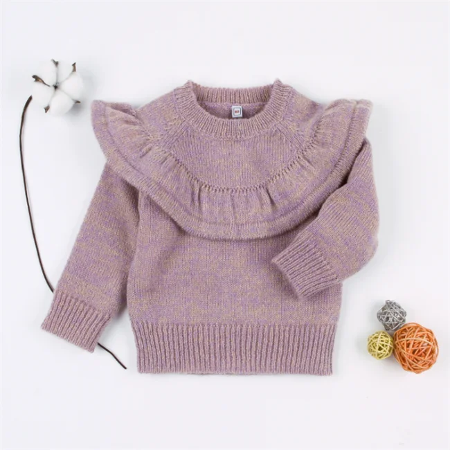 
SE2866 Little Children Girl dress Knitted Frilling Sweater Spring Autumn Clothes 