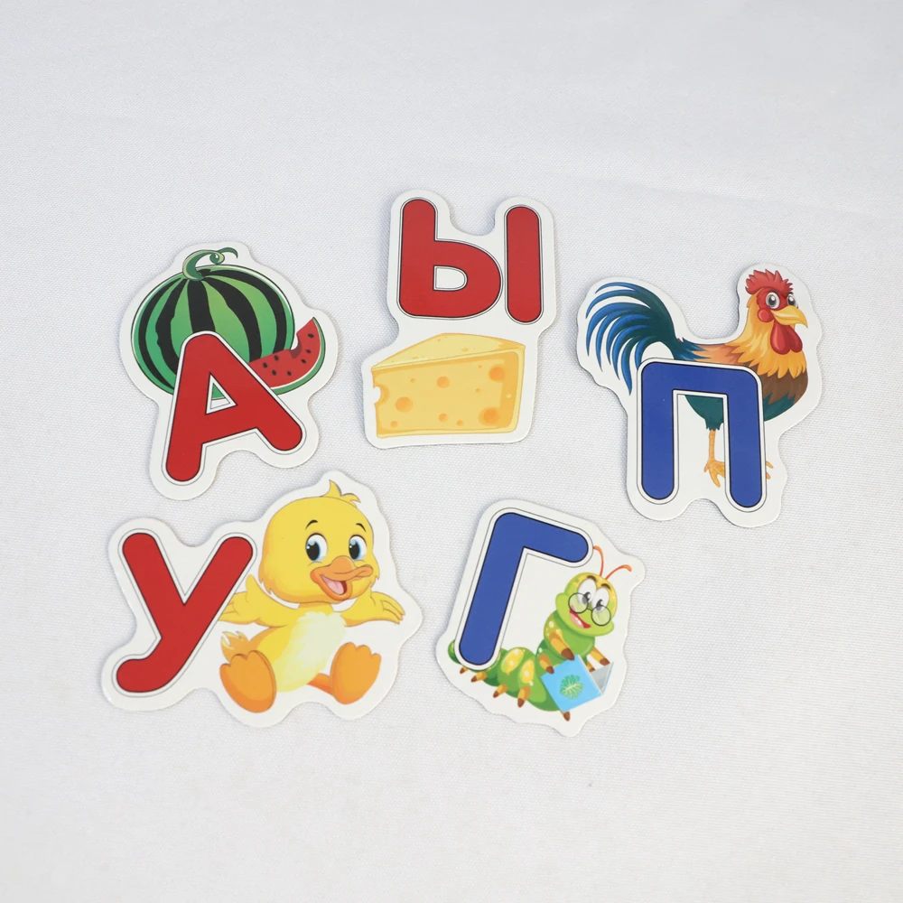 WRC001 Magnetic Russian Alphabet 33 pcs ABC letters Fridge Magnet Stick Toy for Kids