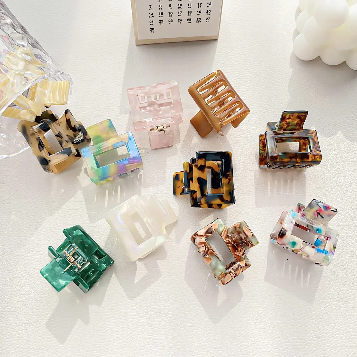 SongMay Acetic Acid Hair Claw Clip Sweet Color high quality Lovely Mini Girl Woman