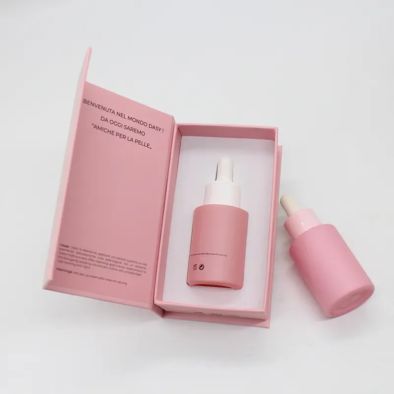 Luxury Empty Cosmetic 30ml 50ml Round Frosted Face Serum Bottle Essential Oil Glass Dropper Bottle With Box