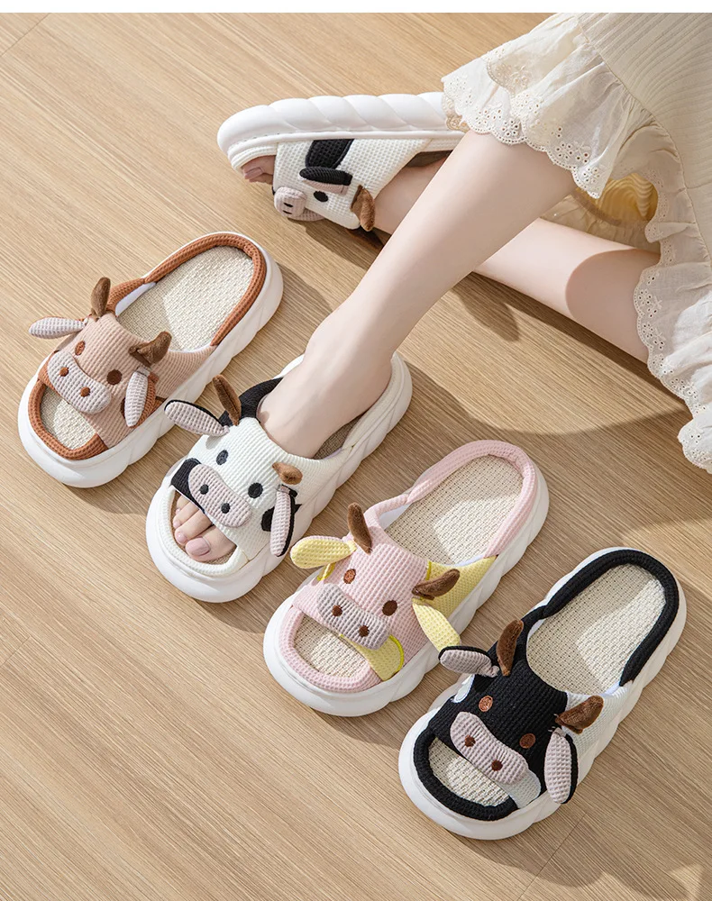 Wholesale Slippers Spring and Autumn Non-Slip Indoor Shoes Summer Baby Non-Slip Soft Bottom Cotton women  open toe slippers