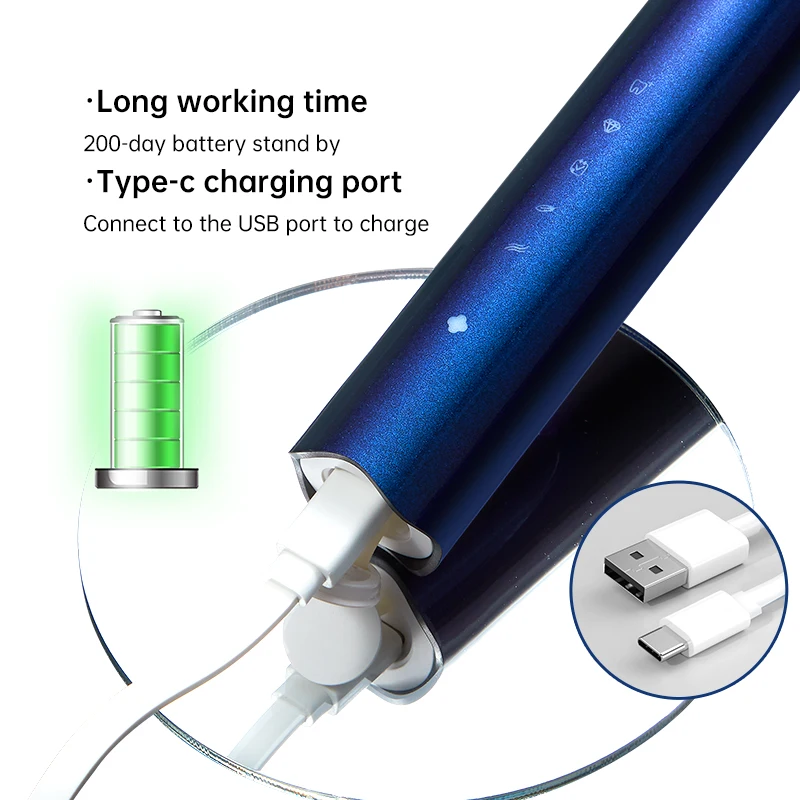 Высококачественная электрическая зубная щетка с низким уровнем шума 60 дБ в течение 200 дней