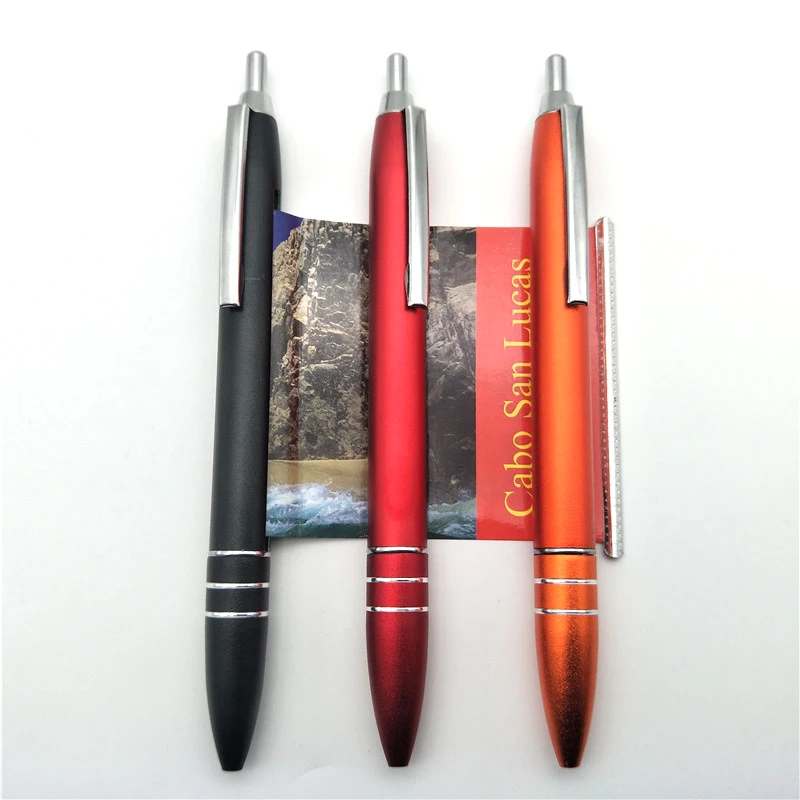 Logo print promotional Metal Pull out retractable banner ball pen with stylus