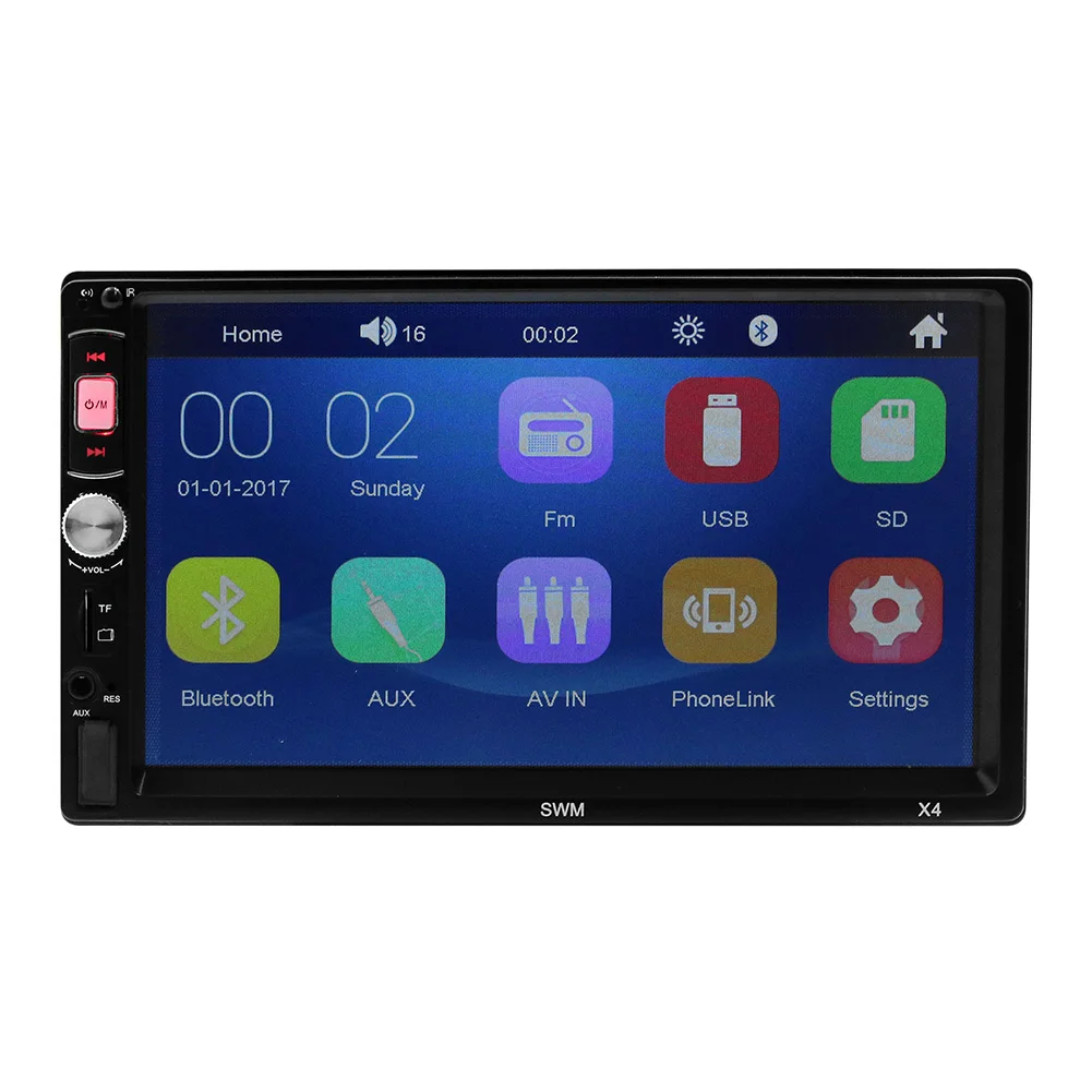 China manufacturer auto electronics double din dvd player car 7 inch car audio system with BT USB AUX receiver in dash car radio
