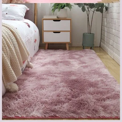 Дешевая китайская оптовая продажа, искусственный ворс из полиэстера, однотонные удобные мягкие длинные ворсовые Плюшевые Пушистые коврики