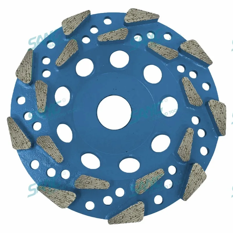 5 Inch 7 Inch 125mm 180mm Tear Drop 20 Grit Threaded Arbor Diamond Cup Wheel for Heavy Duty Fast Grinding