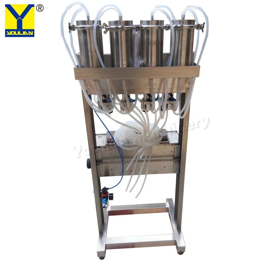 YT-4 Semi Automatic Piston Soy Sauce Wine Filler Liquid Vacuum Filling Packing Machine for Food