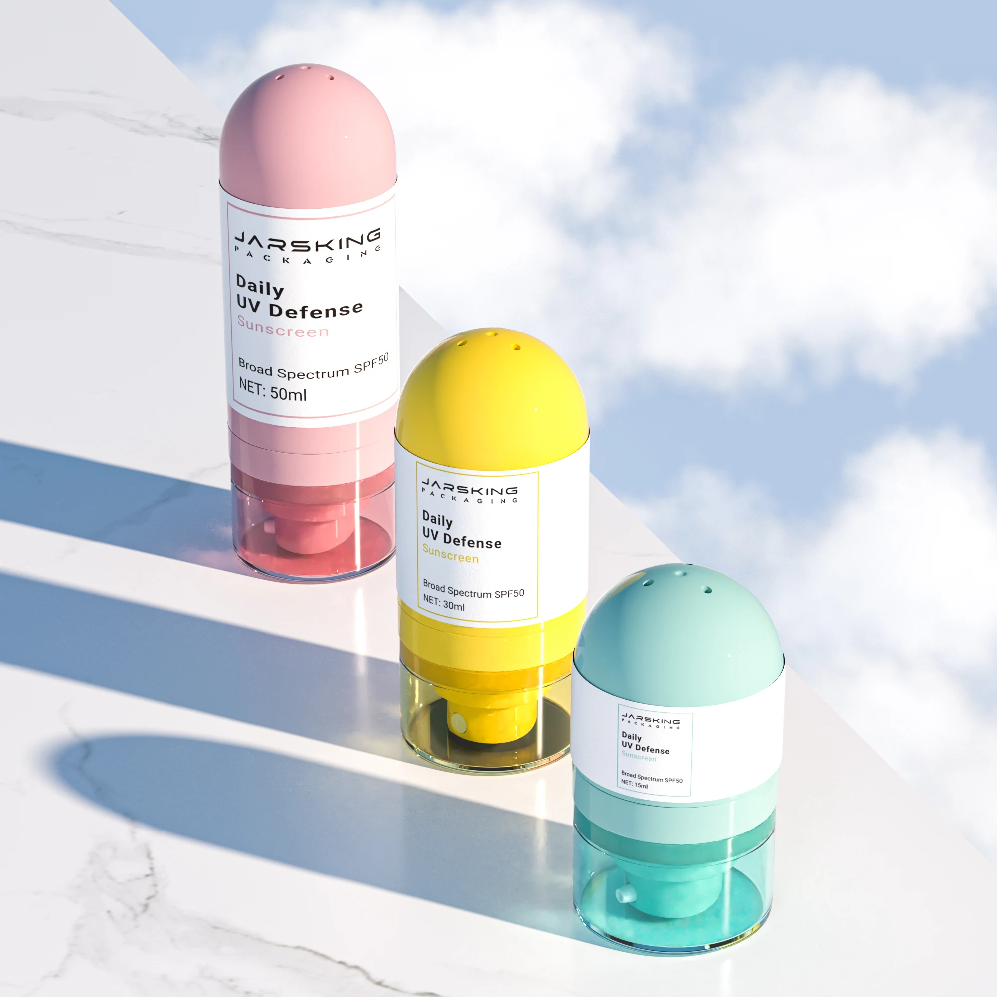 New design 15ml 30ml 50ml empty plastic cosmetic fine mist spray bottles luxury skincare moisturizer airless pump bottle